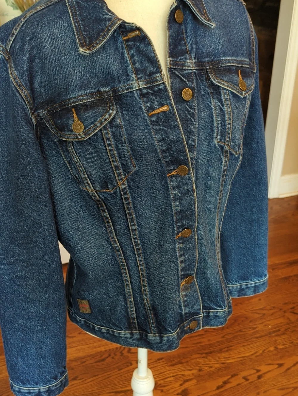 Y2K For Joseph Trucker Style Denim Jean classic Preppy Jacket Sz L